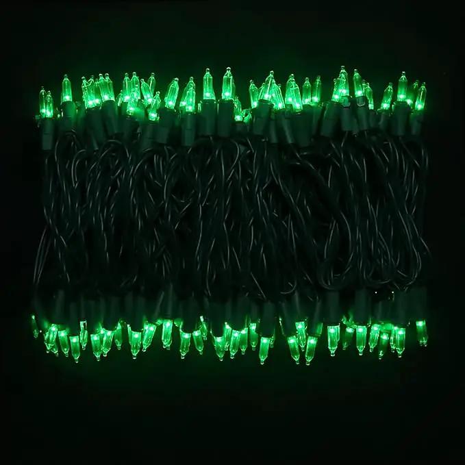 Green LED Christmas Lights - 100 Count Green Christmas String Lights for Tree, Party, Holiday, Indoor and Outdoor St. Patrick's Day Decorations, 33 Feet Green Wire, UL Certified, Connectable by GreenHaven Gardens