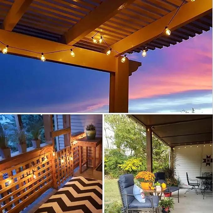 ZOTOYI Outdoor String Lights 25FT, Waterproof IP65 Patio Lights with 13 Shatterproof ST38 LED Bulbs, Outside Hanging Light Dimmable for Backyard, Bistro, Cafe, Garden 2700K Warm White by GreenHaven Gardens