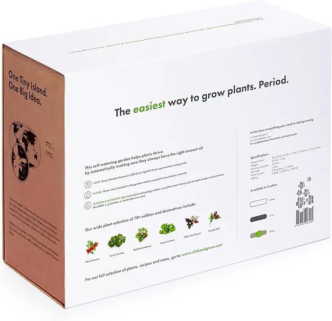 Click & Grow Smart Garden, 3 Pods Indoor Herb Growing System (3 Basil Pods Included)| Easier Than Hydroponics Growing System, Automatic Nutrients, Watering and Grow Light, Noise-free Technology, Beige by GreenHaven Gardens
