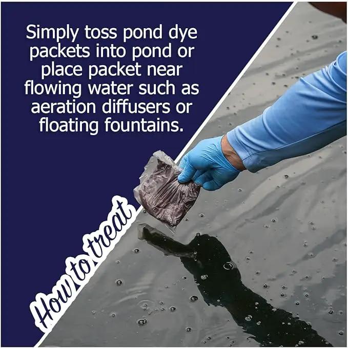 Vivid Blue Pond Dye Packets - 6 Water Soluble Packs of Lake Dye Treatment by GreenHaven Gardens