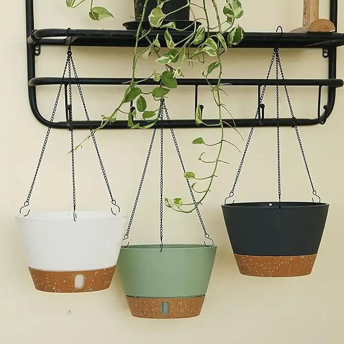 ZMTECH Hanging Planters for Indoor Plants Set of 2 Self Watering Hanging Pots Hanging Baskets Hanging Flower Pots for Outdoor Hanging Plants(8 Inch, Gray) by GreenHaven Gardens