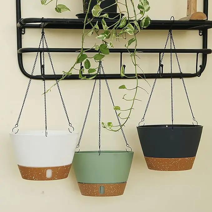 ZMTECH Hanging Planters for Indoor Plants Set of 2 Self Watering Hanging Pots Hanging Baskets Hanging Flower Pots for Outdoor Hanging Plants(8 Inch, White) by GreenHaven Gardens