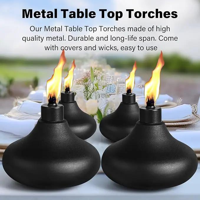8 Pack Metal Table Top Torches, 24.5oz Citronella Torches for Outside, Refillable Flame Light Torch, Decorative Tabletop Lantern for Yard, Patio, Deck, Garden, Party, Landscape by GreenHaven Gardens