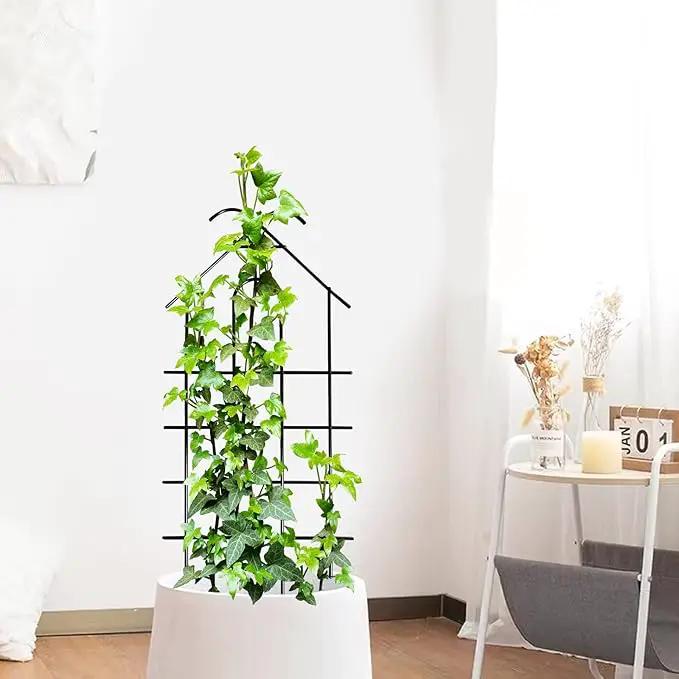 ARIFARO 24'' Metal Garden Trellis for Climbing Plants, Indoor/Outdoor Sturdy Plant Trellis for Potted Plants,House Plants, Climbing Vines, Pack of 4, Black by GreenHaven Gardens
