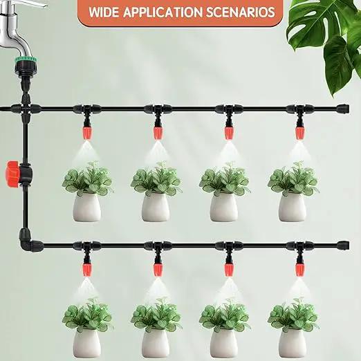 Drip Irrigation Fittings for 1/4 inch Tubing (0.16" ID x 0.28" OD), 20 Pcs Anti-Drop Locked Barbed Reducing 4-Way Coupling for Drip Line Connectors by GreenHaven Gardens