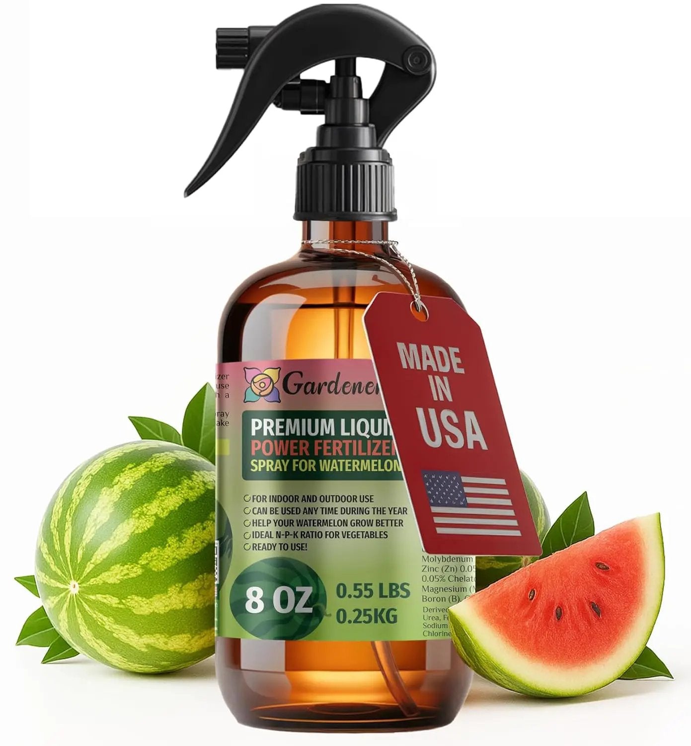 Liquid Power Watermelon Fertilizer Spray – Ready-to-Use Liquid Plant Food for Watermelon – Premixed, Easy Application – Fast-Acting Formula for Growth, Roots & Yield – Indoor & Outdoor Use – 8 oz by GreenHaven Gardens