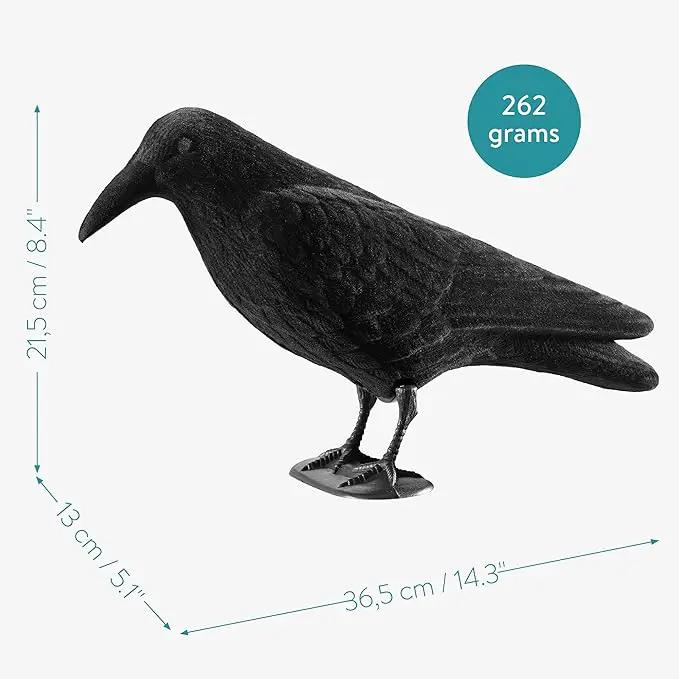 Navaris Crow Statues (Pack of 2) - Fake Black Crow Figure - Crows Bird Figures to Stand or Hang as Halloween Birds Decoration - Yard, Garden, Deck, Patio by GreenHaven Gardens