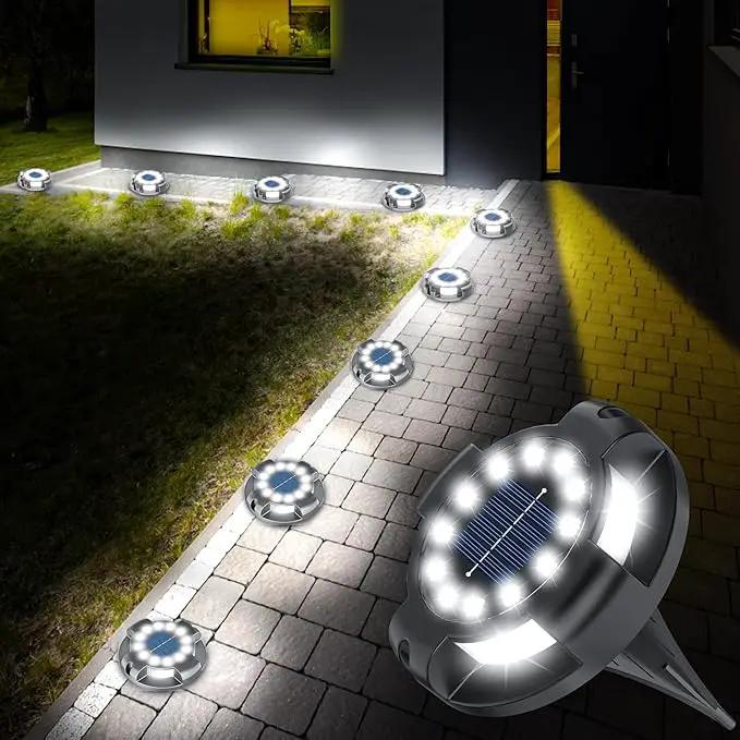 Solar Pathway Lights Outdoor 12 Packs, Bright White 16 LEDs Solar Ground Lights Walkway Lights with Side Light, Waterproof Solar Deck Light for Yard Walkway Garden Poolside Driveway Decorations by GreenHaven Gardens