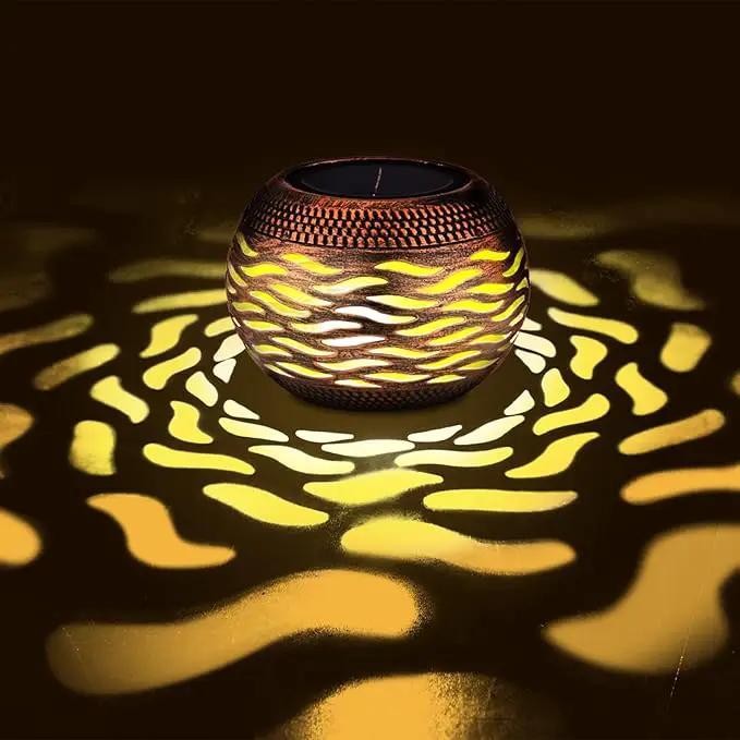 Waterproof Solar Lanterns Outdoor 2-Pack - Retro Metal Hollow-Out Garden Lights, Outdoor Yard Garden Porch Patio Lawn Inside Tabletop Decorations Unique Gardening Gifts for Women, Mom, Mother's Day by GreenHaven Gardens