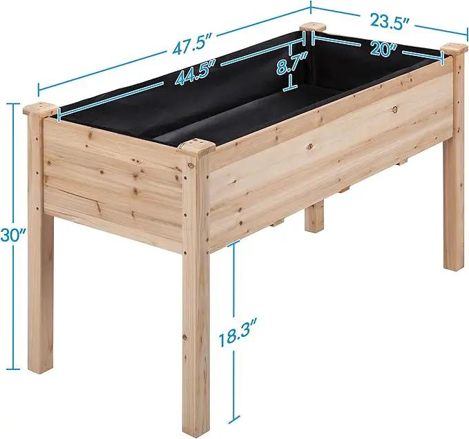 Yaheetech 1pc Raised Garden Bed 48x24x30in Elevated Wooden Horticulture Planter Box with Legs Standing Growing Bed for Gardening/Backyard/Patio/Balcony by GreenHaven Gardens