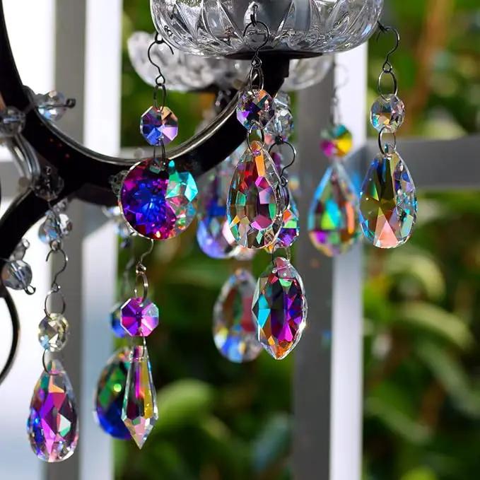 12pcs Hanging Glass Crystals Prism for Windows, Chandelier Decoration, Rainbow Maker Suncatcher by GreenHaven Gardens