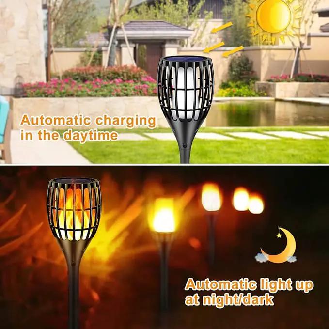 Solar Lights Outdoor, 43" Flickering Flames Torch Light Solar Garden Lights Waterproof Landscape Lighting Dusk to Dawn Auto On/Off Security Torch Light for Yard Patio Driveway, 4Pack by GreenHaven Gardens
