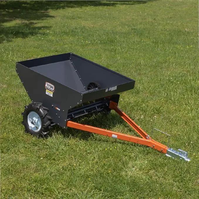 Titan Attachments Compact Manure Spreader, Rated 8.7 Cu. FT, Utility Tow-Behind ATV/UTV Lawn Tractor Spreader by GreenHaven Gardens