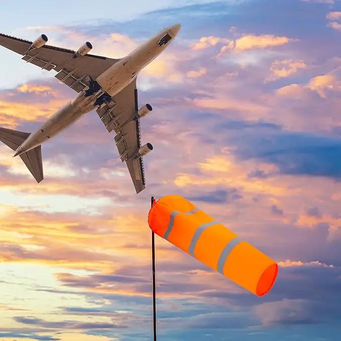 10 Pcs Airport Windsocks 40 Inch Outdoor Hanging Heavy Duty Wind Direction Measurement Wind Sock Windsocks with Reflective Belt for Outdoors Airport Farm Park (Orange) by GreenHaven Gardens