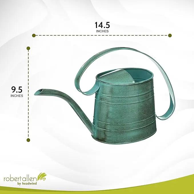 ROBERT ALLEN MPT01505 Danbury Metal Watering Can, Surf Light Blue by GreenHaven Gardens
