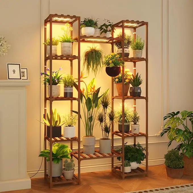 Plant Stand Indoor with Grow Lights for Indoor Plants 62.2'' Tall Plant Shelf 12 Tiers Sturdy Plant Rack for Plants Dispaly for Living Room Garden Patio Decor by GreenHaven Gardens