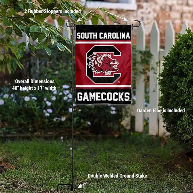 College Flags & Banners Co. South Carolina Gamecocks Garden Flag with Stand Holder by GreenHaven Gardens