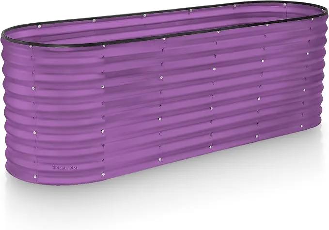 Galvanized Raised Garden Beds Outdoor // 6×2×2 ft Planter Raised Beds for Gardening, Vegetables, Flowers // Large Metal Garden Box (Purple) // Patented Tool-Free Design by GreenHaven Gardens