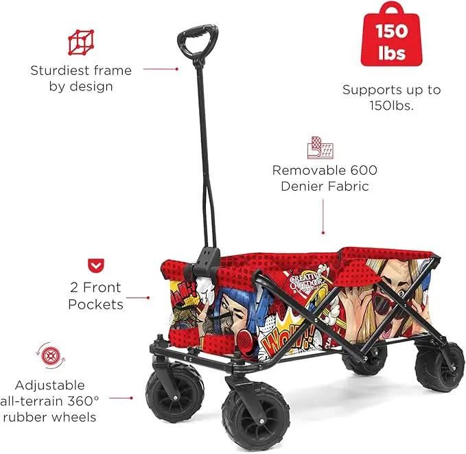 Creative Outdoor Original Folding Wagon All-Terrain Wheels by GreenHaven Gardens
