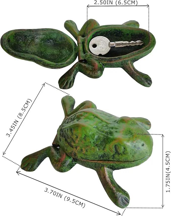 Iron Frog Key Hider - Hide a Key Outdoor - Outside Key Hider - Spare Key Holder, Garden Decoration Frog Statues… by GreenHaven Gardens