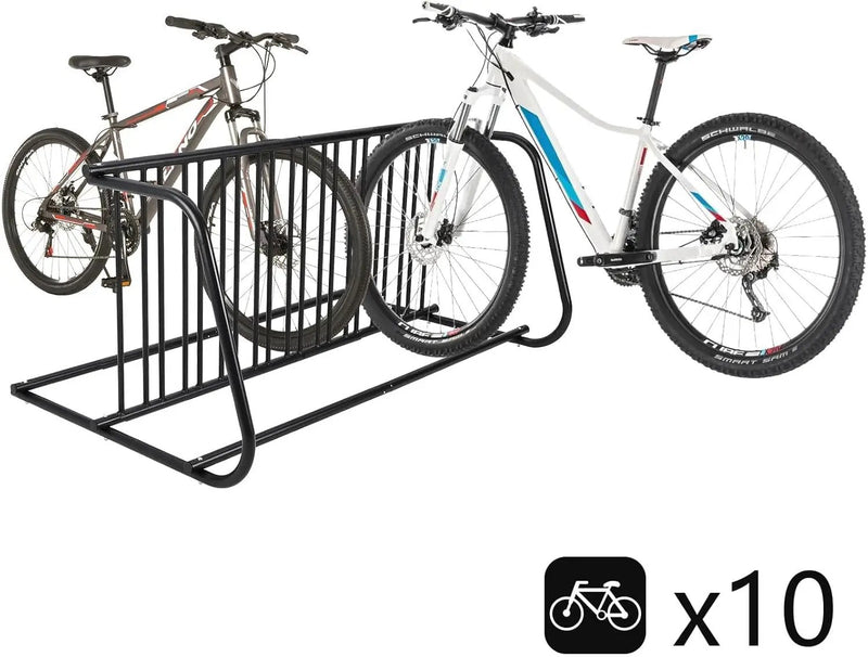 Commercial Floor Bike Rack Stand-10 Bike Rack,Dual Slot Size and Dual-Side Design,Premium Steel, Superior Stability, Suitable for Various Locations,Black by GreenHaven Gardens
