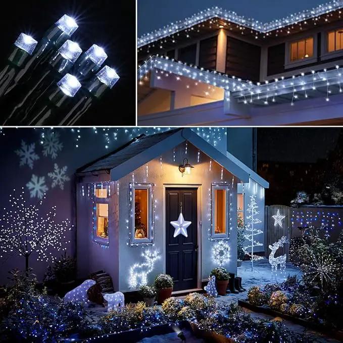 Toodour Solar Christmas Lights, 2 Packs Total 144ft 400 LED 8 Modes Solar String Lights, Waterproof Solar Outdoor Christmas Lights for Garden, Patio, Fence, Balcony, Christmas Tree Decor - White by GreenHaven Gardens