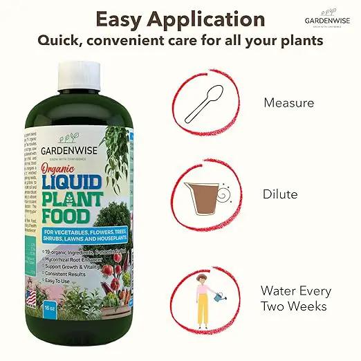Organic Liquid Plant Food for Indoor Houseplants – All Purpose Fertilizer for Potted Plants, Vegetables, Succulents, Orchids, Roses – Miracle Growth with Mycorrhizae (8 oz) by GreenHaven Gardens