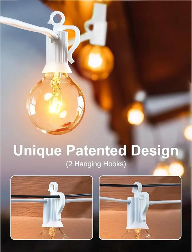 Outdoor String Light 25Feet G40 Globe Patio Lights with 27 Edison Glass Bulbs(2 Spare), Waterproof Connectable Hanging Christmas Lights for Backyard Porch Balcony Party Xmas Decor, E12 Socket Base by GreenHaven Gardens