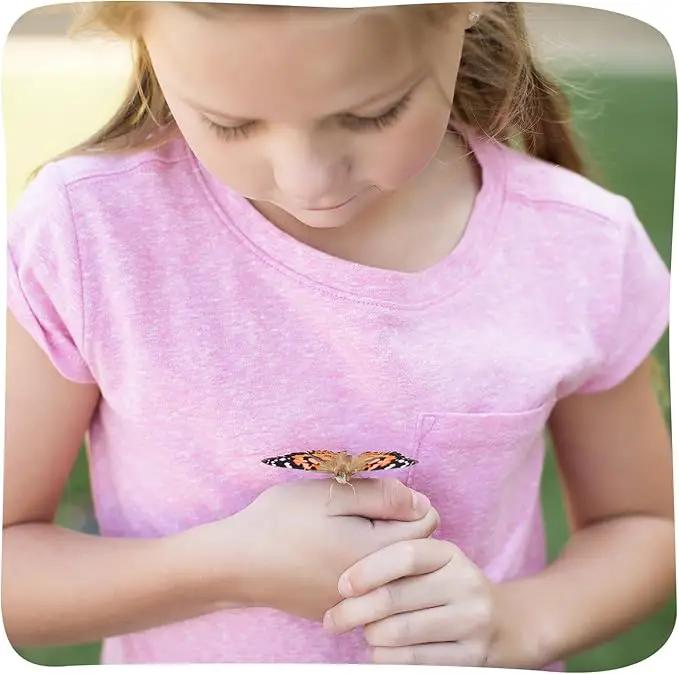 Insect Lore Butterfly Garden Kit with Live Caterpillars – Grow 10 Painted Lady Butterflies | STEM Learning Activity, Habitat with Journal, Stickers, Seeds & Figurines | As Seen on TV by GreenHaven Gardens