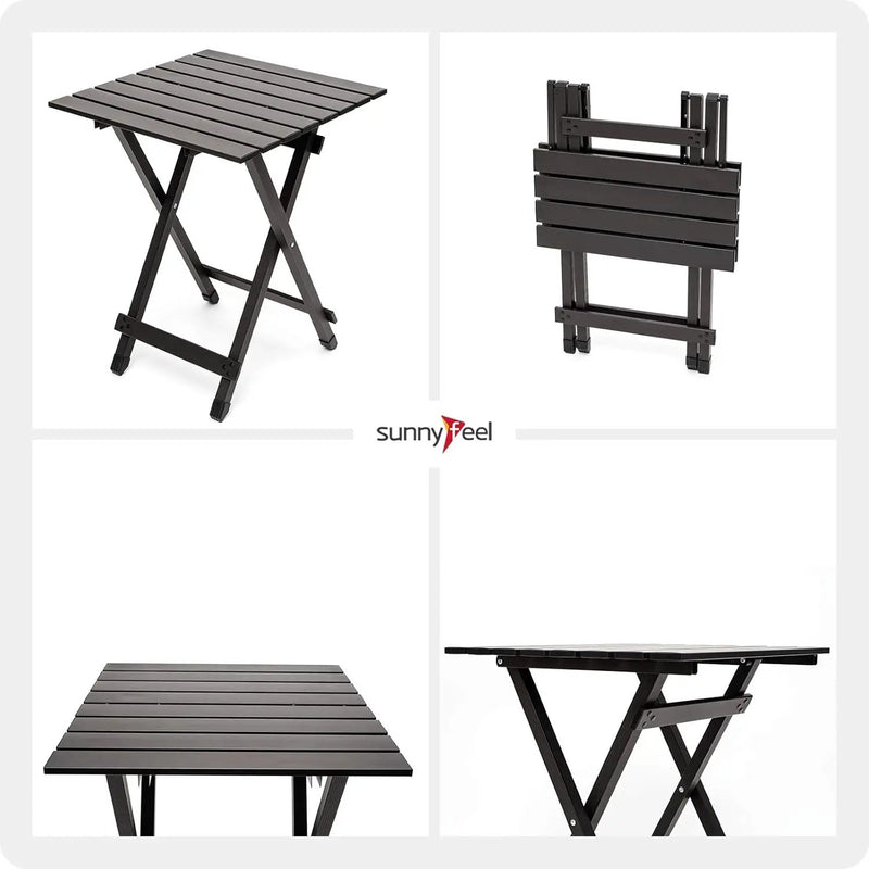 SUNNYFEEL Folding Camping Table - Lightweight Aluminum Portable Picnic Table, 18.5x18.5x24.5 Inch for Cooking, Beach, Hiking, Travel, Fishing, BBQ, Indoor Outdoor Small Foldable Camp Tables by GreenHaven Gardens