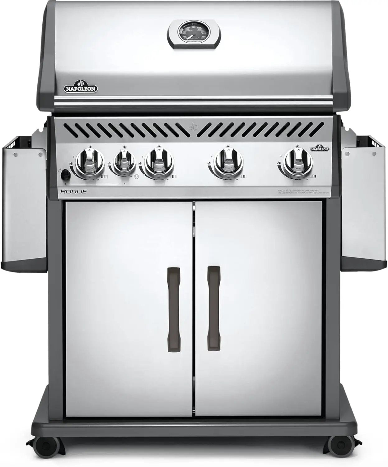 Napoleon Rogue 525 Natural Gas Grill with Range Side Burner, Stainless Steel, Durable 4-Burner Cooking by GreenHaven Gardens