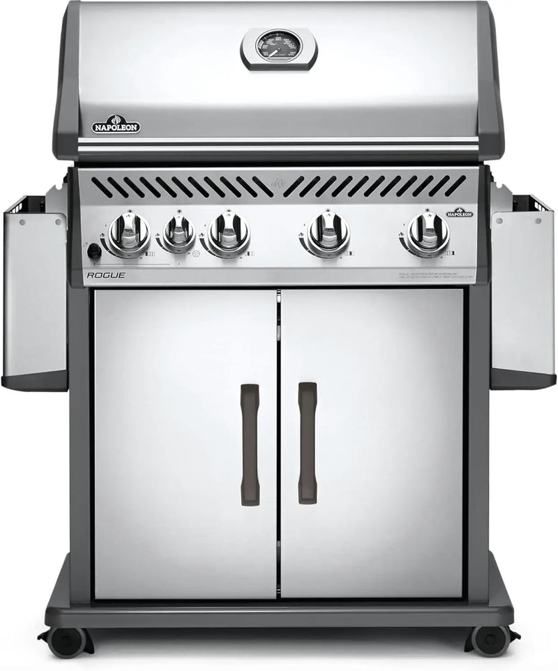 Napoleon Rogue 525 Natural Gas Grill with Range Side Burner, Stainless Steel, Durable 4-Burner Cooking by GreenHaven Gardens