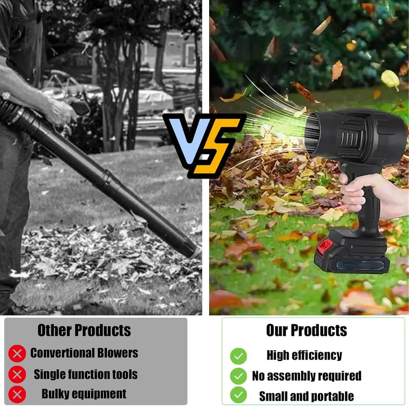 Cordless Leaf Blower Portable Dust Cleaner Electric Blower Lightweight Handheld Leaf Blast with Stepless Speed, with 2 Batteries for Patio Cleaning, Blowing Leaves, Drying, Camping by GreenHaven Gardens
