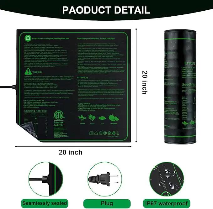 Upgrade 20"x20" Durable Waterproof Seedling Heat Mat with ETL Certified, Warm Hydroponic Heating Pad for Germination,Indoor Gardening,Brewing and Greenhouse by GreenHaven Gardens
