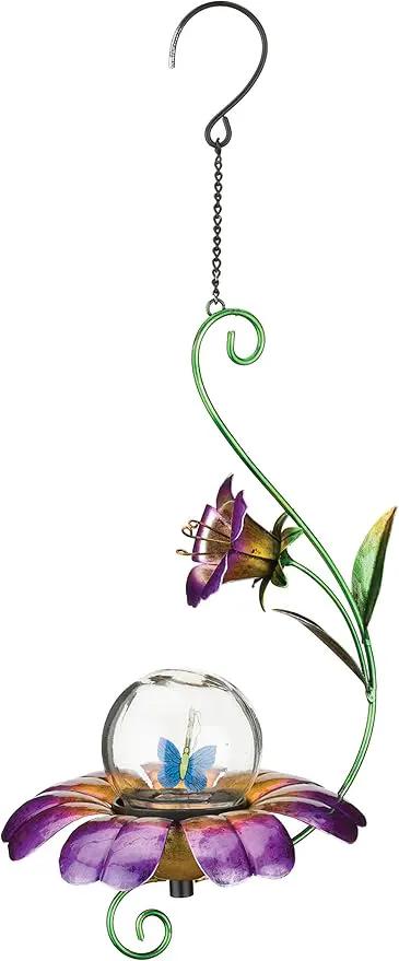 Regal Art & Gift Twinkle Hanging Chime Solar Lanterns - Micro Pulsing LED Lights, Waterproof Outdoor Yard Decorations, Metal & Plastic, Décor for Lawn, Garden, Patios, Hanging Path Light, Butterfly by GreenHaven Gardens