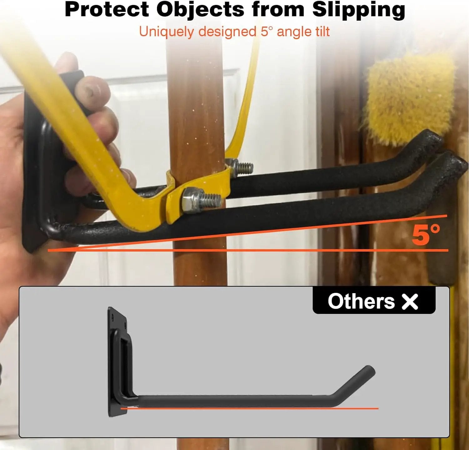 6 Packs 7.8inch Heavy Duty Garage Hooks, Garage Storage Organizer for Tool Organization, Shed Metal Utility Hooks Hanger for Tires, Bikes, Shed, Chair, Ladder, Ski and Snowboard by GreenHaven Gardens