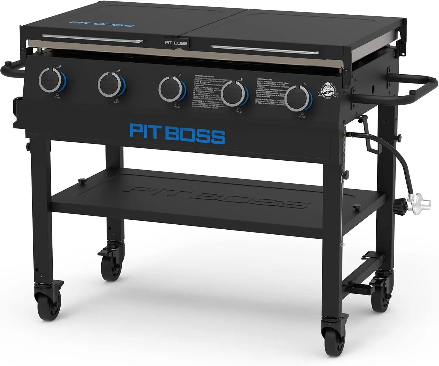 Pit Boss 11004 5-Burner with Folding Shelves Griddle, Black by GreenHaven Gardens