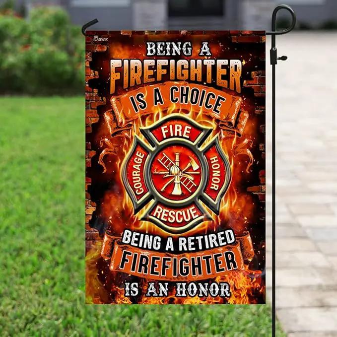Flags-Being A Retired Firefighter Is An Honor Flag TRN245F1, Garden Flag (11.5" x 17.5")-USA House Garden Flags Premium Polyester-Decorative Outdoor Flags by GreenHaven Gardens