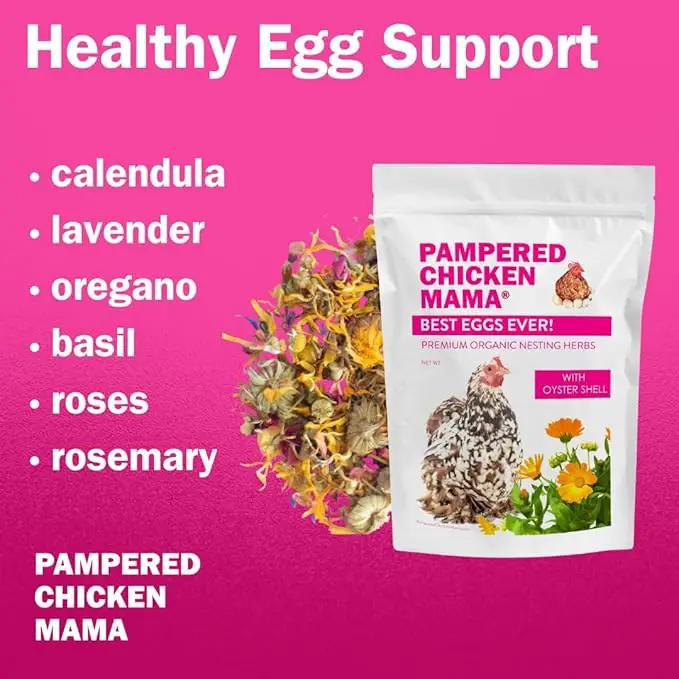Pampered Chicken Mama Best Eggs Ever! Nesting Herbs for Chickens (8 Pounds Total) for Chicken Nesting Boxes Calcium Supplement for Chickens | Chicken Feed Supplies, Hen Treats for Coops (8 Bags) by GreenHaven Gardens