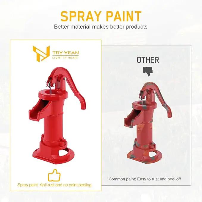 Samger Antique Pitcher Hand Water Pump Cast Iron Red Hand Well Pump 25ft Maximum lift Manual Water Transfer Pump Boost Fountain for Outdoor, Yard, Pond, Garden Decoration Kit by GreenHaven Gardens