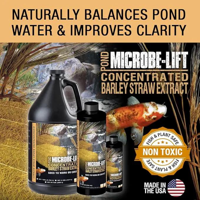 MICROBE-LIFT MLCBSE500 Concentrated Barley Straw Extract Conditioner for Ponds and Outdoor Water Garden, Safe for Live Koi Fish, Plants, and Decorations, 16 Ounces by GreenHaven Gardens