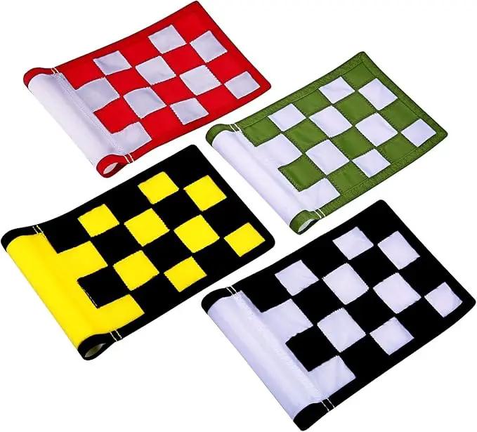 Golf Flag,Konday Checkered Training Putting Green Flags, Golf Target Flags for Indoor Outdoor Backyard Garden,8.7inch*6inch (4-pack) by GreenHaven Gardens