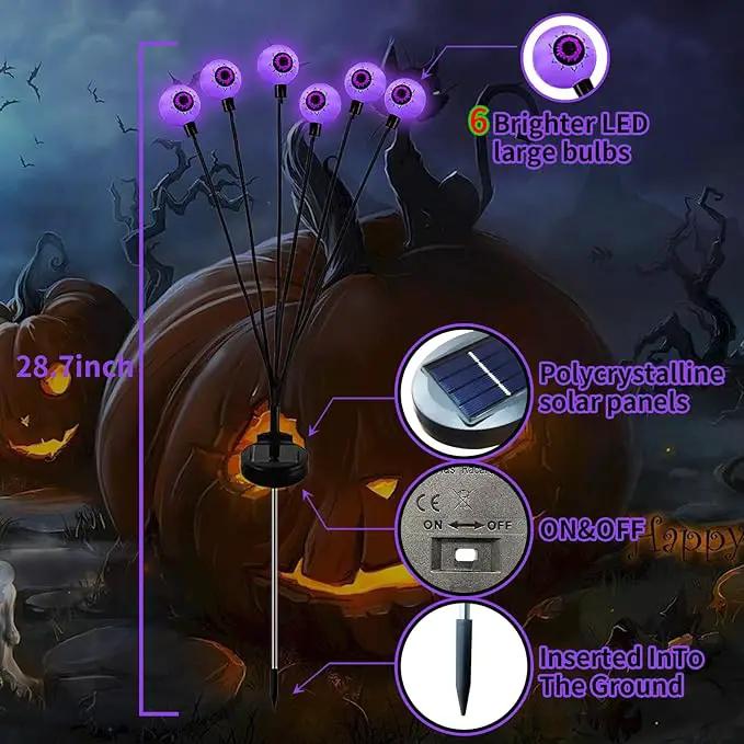Aogist Halloween Decorations Eyeball Swaying Firefly Light Bright Long Standby Time Waterproof Outdoor Lights for Beautiful Spaces Garden Yard Lawn Pathway Porch Party Decor (Purple, 4 Pack-24 LEDs) by GreenHaven Gardens