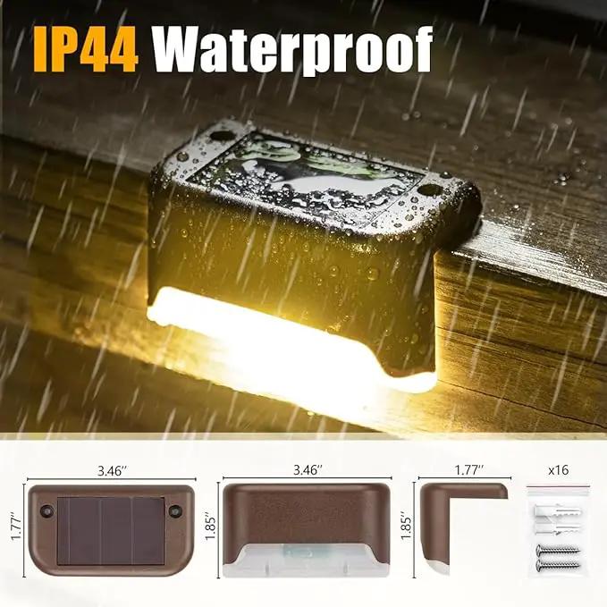 SOLPEX Solar Deck Lights Outdoor 16 Pack, Solar Step Lights Waterproof Led Solar lights for Outdoor Stairs, Step , Fence, Yard, Patio, and Pathway(Warm White) by GreenHaven Gardens