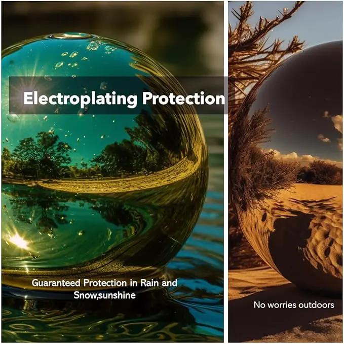 10 Inch Stainless Steel Gazing Globe,v2croft Hollow Ball Mirrored Surface Polished Shiny Sphere,Garden Stainless Steel Gazing Ball for Outdoor Lawn Pond Yard Ornament(Gold) by GreenHaven Gardens