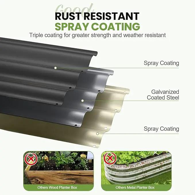 5-in-1 Adjustable Raised Garden Bed Kit | Galvanized Planter Boxes for Vegetables, Flowers | 12" Tall, Multiple Sizes (8x3x1ft, 9x2x1ft, 10x1x1ft, 6x5x1ft, 7x4x1ft) | Outdoor Metal Raised Bed, Grey by GreenHaven Gardens