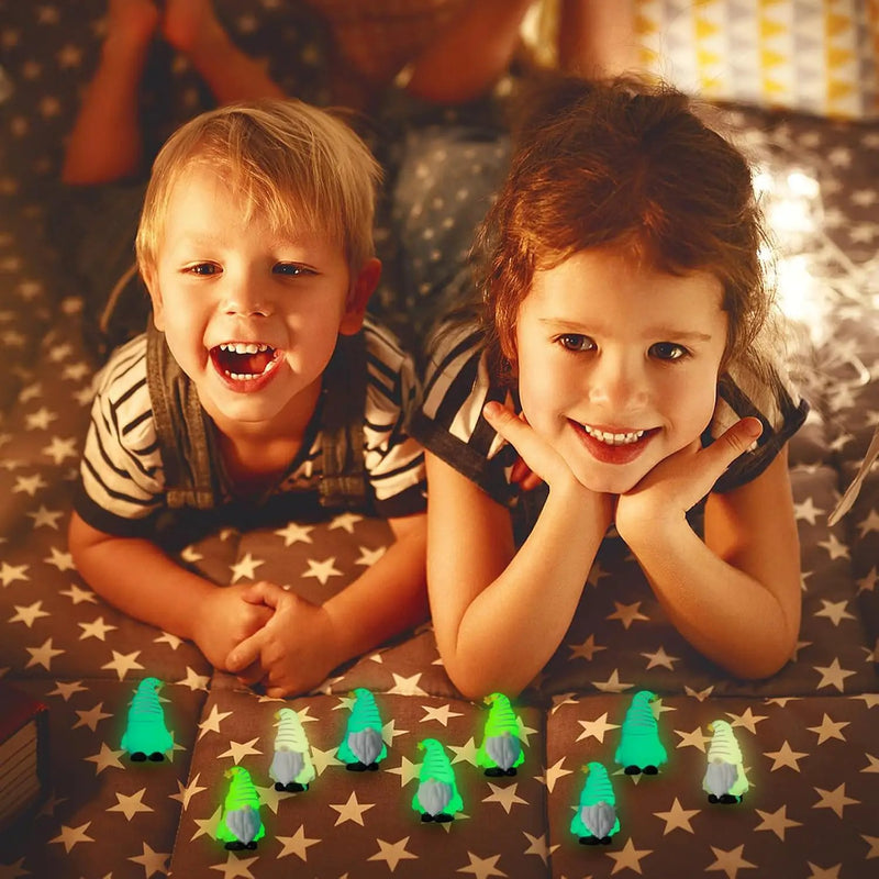 12 Pcs Luminous Mini Gnomes Figurines Fairy Glow in Dark Garden Miniature Gnome Figurines Decor Funny Poses Garden Yard Home Patio Lawn Backyard Hide See DIY Craft by GreenHaven Gardens