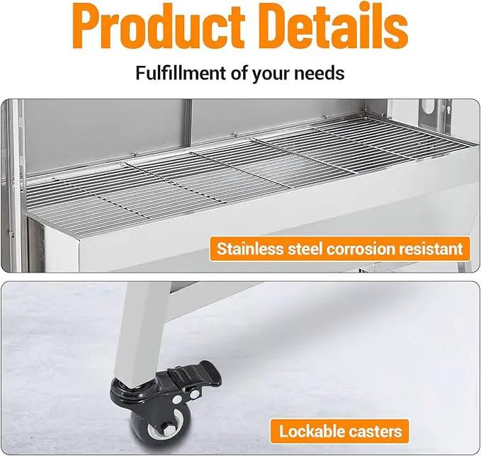 Stainless Steel Electric Pig Rotisserie Grill with Fire Pit & Baffle - 60kg Capacity, 50W Motor for Whole Pig/Lamb, Asador de Puerco Outdoor Camping BBQ by GreenHaven Gardens