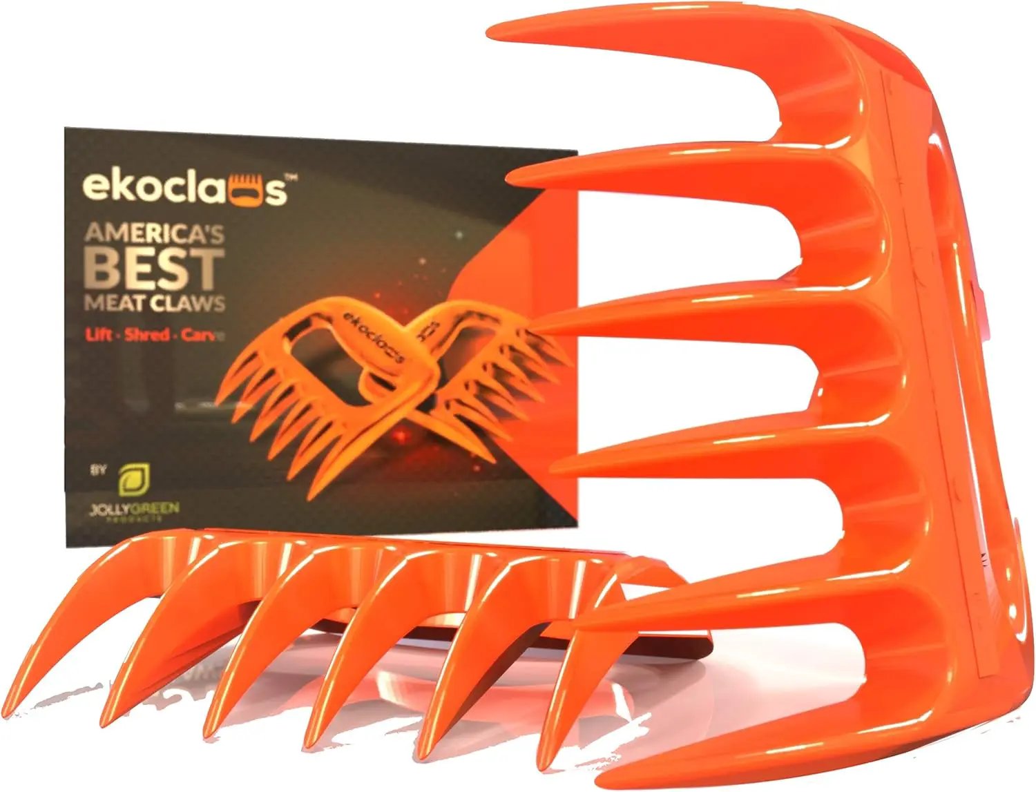 Ekoclaws Meat Claws, Professional Meat Shredder Claws for Shredding Meat, BBQ Accessories to Shred, Bear Claws for Shredding Meat, Pull, Lift & Carve Food by GreenHaven Gardens