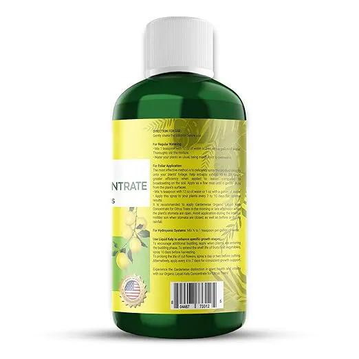 Organic Premium Kelp Seaweed Fertilizer: All-in-One Citrus Tree Fertilizer for Meyer Lemon, Lime, and Other Fruiting Trees - Liquid Plant Food for Potted & Outdoor Citrus Trees (8 OZ) by GreenHaven Gardens